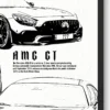 mercedes benz amg gt plakat na ścianę biały dekoracja do pokoju plakat motoryzacyjny plakat z samochodem obraz na ścianę car poster