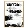 mercedes benz amg gt plakat na ścianę biały dekoracja do pokoju plakat motoryzacyjny plakat z samochodem obraz na ścianę car poster