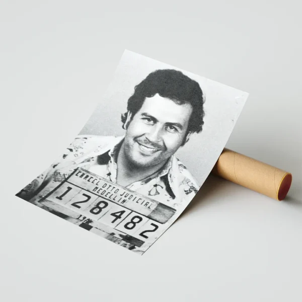 plakat papier pablo escobar mugshot obraz na ścianę dekoracja do salonu