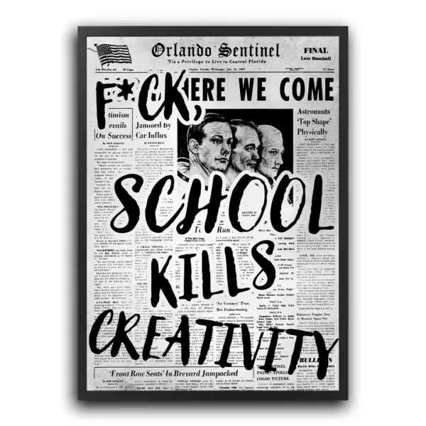 inspirational motivational poster school kills creativity plakat