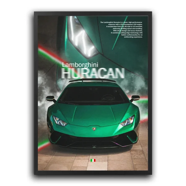 plakat lamborghini huracan plakat motoryzacja motoryzacyjny samochód car poster