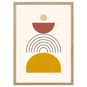 plakat boho balans form obraz na ścianę minimalistyczny geometryczny dekoracja do salonu drewniana rama