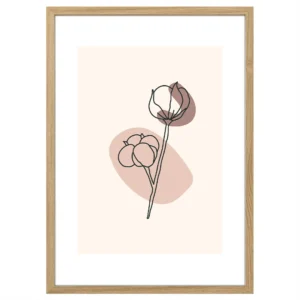Plakat Boho Delikatność Natury minimalistyczny obraz na ścianę dekoracja do salonu drewniana rama