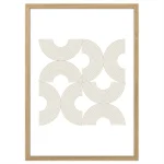 Plakat Minimalistyczny Fale Symetrii minimalistyczny obraz na ścianę dekoracja do salonu boho drewniana rama