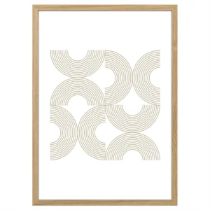 Plakat Minimalistyczny Fale Symetrii minimalistyczny obraz na ścianę dekoracja do salonu boho drewniana rama