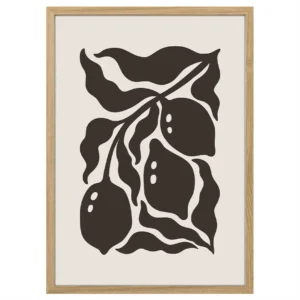 plakat Owocowa Sylwetka minimalistyczny obraz na ścianę dekoracja do salonu boho drewniana rama