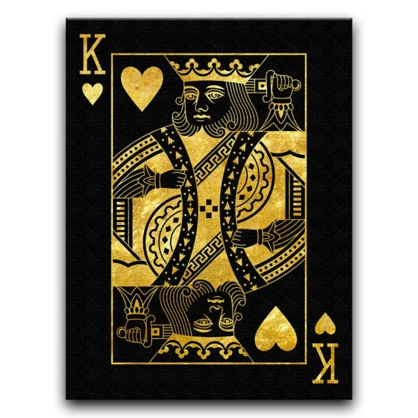 canvas obraz na płótnie king of hearts obraz na ścianę z motywem karty do gry Obraz Płótno Król Serce