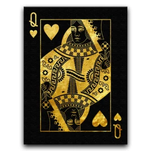 canvas obraz płótno królowa serce obraz na płótnie z motywem kart do gry obraz na ścianę queen of hearts