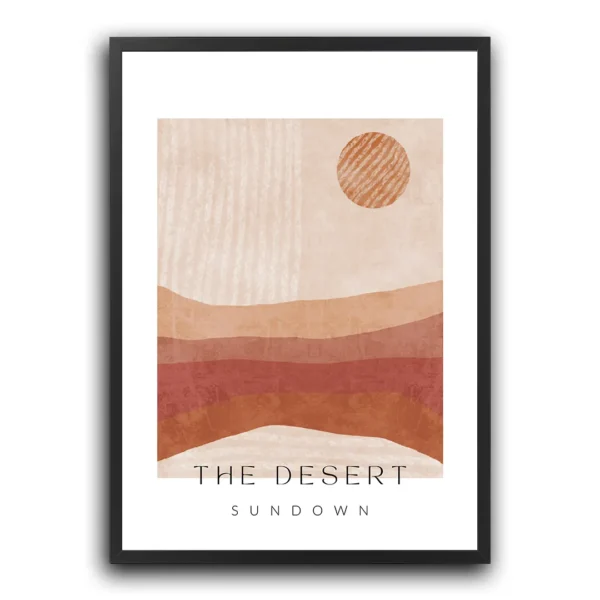 poster plakat boho the desert sundown obraz na ścianę minimalistyczny