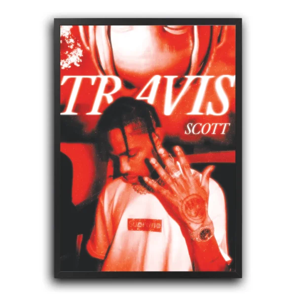 poster plakat travis scott red obraz na ścianę z motywem muzyki rap usa