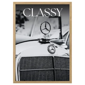 plakat classy mercedes benz success drewniana rama plakat dream drewniana rama dekoracja do salonu plakat motywacyjny obraz na ścianę do salonu Plakat Motywacyjny Samochód