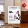 plakat life is better in pink heels drewniana rama dekoracja do salonu obraz na ścianę dla kobiet nowoczesny plakat Plakat Vintage Różowe Szpilki