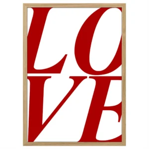 plakat love miłość drewniana rama plakat z napisem love dekoracja do salonu dla kobiet obraz na ścianę z napisem love