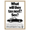 Plakat Retro Porsche 911 Tax What will they tax next obraz na ścianę do salonu obraz do biura drewniana rama