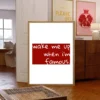 plakat wake me up when i'm famous drewniana rama minimalistyczny plakat dla kobiet dekoracja do salonu obraz na ścianę czerwony