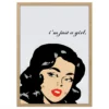 plakat i'm just a girl drewniana rama trendy poster obraz na ścianę w nowoczesnym stylu dekoracja ścienna do salonu