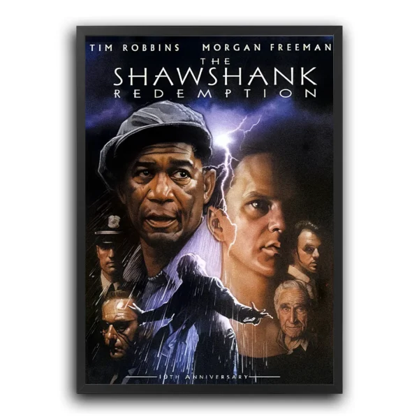 plakat skazani na shawshank w ramie plakat filmowy obraz na ścianę z motywem filmu dekoracja na ścianę do salonu pokoju movie poster