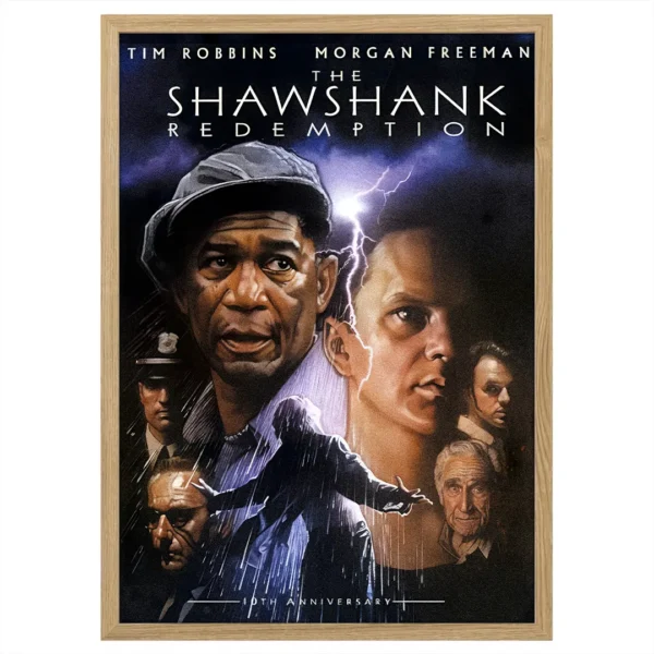 plakat skazani na shawshank w drewnianej ramie plakat filmowy obraz na ścianę z motywem filmu dekoracja na ścianę do salonu pokoju movie poster