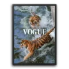 plakat vogue tigers pokoj plakat modowy w drewnianej ramie luksusowy plakat do salonu obraz na ścianę elegancki plakat vintage