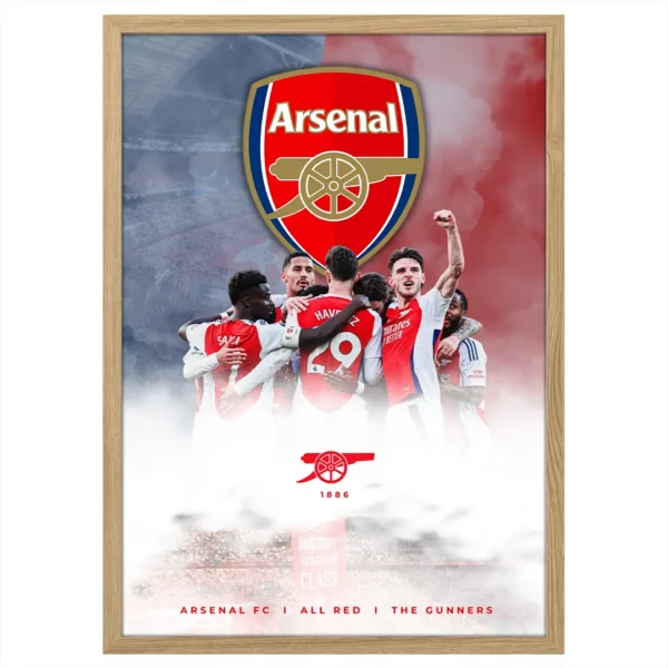 plakat piłkarski arsenal the gunners obraz na ścianę dla fanów piłki nożnej dekoracja do pokoju kibica football poster