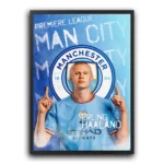 plakat piłkarski Erling Haaland Manchester City norweski napastnik obraz na ścianę z motywem piłkarskim Premier League dekoracja na ścianę do pokoju football poster