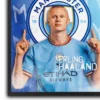 plakat piłkarski Erling Haaland Manchester City norweski napastnik obraz na ścianę z motywem piłkarskim Premier League dekoracja na ścianę do pokoju football poster