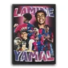 plakat piłkarski lamine yamal ikoniczne momenty fc barcelona klub piłkarski plakat na ścianę z motywem piłka nożna obraz na ścianę do pokoju kibica dekoracja ścienna
