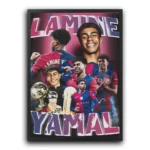 plakat piłkarski lamine yamal ikoniczne momenty fc barcelona klub piłkarski plakat na ścianę z motywem piłka nożna obraz na ścianę do pokoju kibica dekoracja ścienna