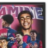 plakat piłkarski lamine yamal ikoniczne momenty fc barcelona klub piłkarski plakat na ścianę z motywem piłka nożna obraz na ścianę do pokoju kibica dekoracja ścienna