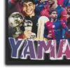 plakat piłkarski lamine yamal ikoniczne momenty fc barcelona klub piłkarski plakat na ścianę z motywem piłka nożna obraz na ścianę do pokoju kibica dekoracja ścienna