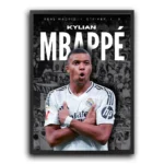 plakat piłkarski Kylian Mbappé Real Madrid francuski piłkarz obraz na ścianę z motywem piłkarskim football dekoracja na ścianę do pokoju football poster