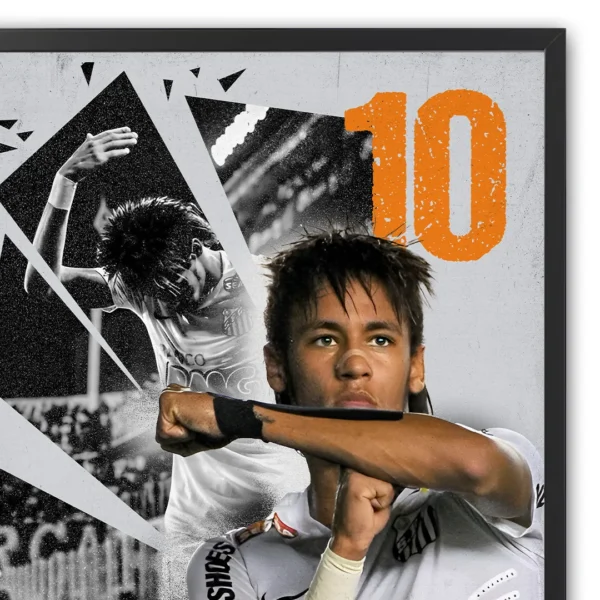 plakat piłkarski Neymar Jr. Santos FC brazylijski piłkarz młody talent obraz na ścianę z motywem piłkarskim dekoracja do pokoju football poster