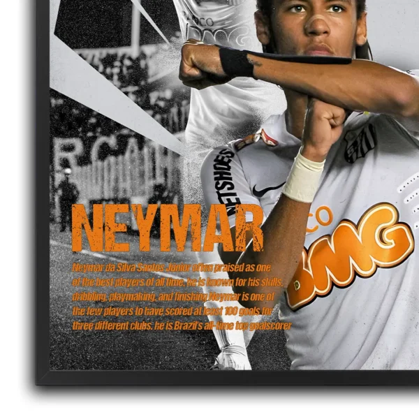 plakat piłkarski Neymar Jr. Santos FC brazylijski piłkarz młody talent obraz na ścianę z motywem piłkarskim dekoracja do pokoju football poster