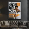 plakat piłkarski Neymar Jr. Santos FC brazylijski piłkarz młody talent obraz na ścianę z motywem piłkarskim dekoracja do pokoju football poster