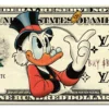 obraz na płótnie btc dollar duck dekoracja ścienna z motywem banknotu scrooge mcduck bitcoin luxury canvas luksusoswa dekoracja obraz na ścianę do salonu