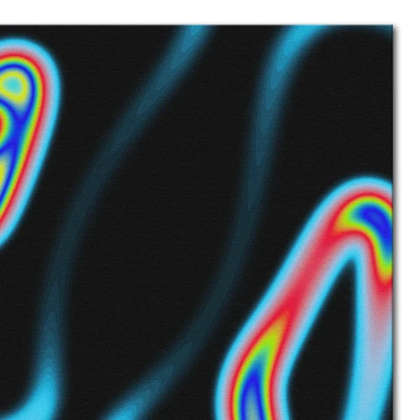 obraz na płótnie abstrakcja polar opposite obraz na ścianę z kolorami abstrakcyjnymi energetyczny obraz hipnotyzujący design dekoracja ścienna w stylu abstract do powieszenia na ścianie niebieski czerwony